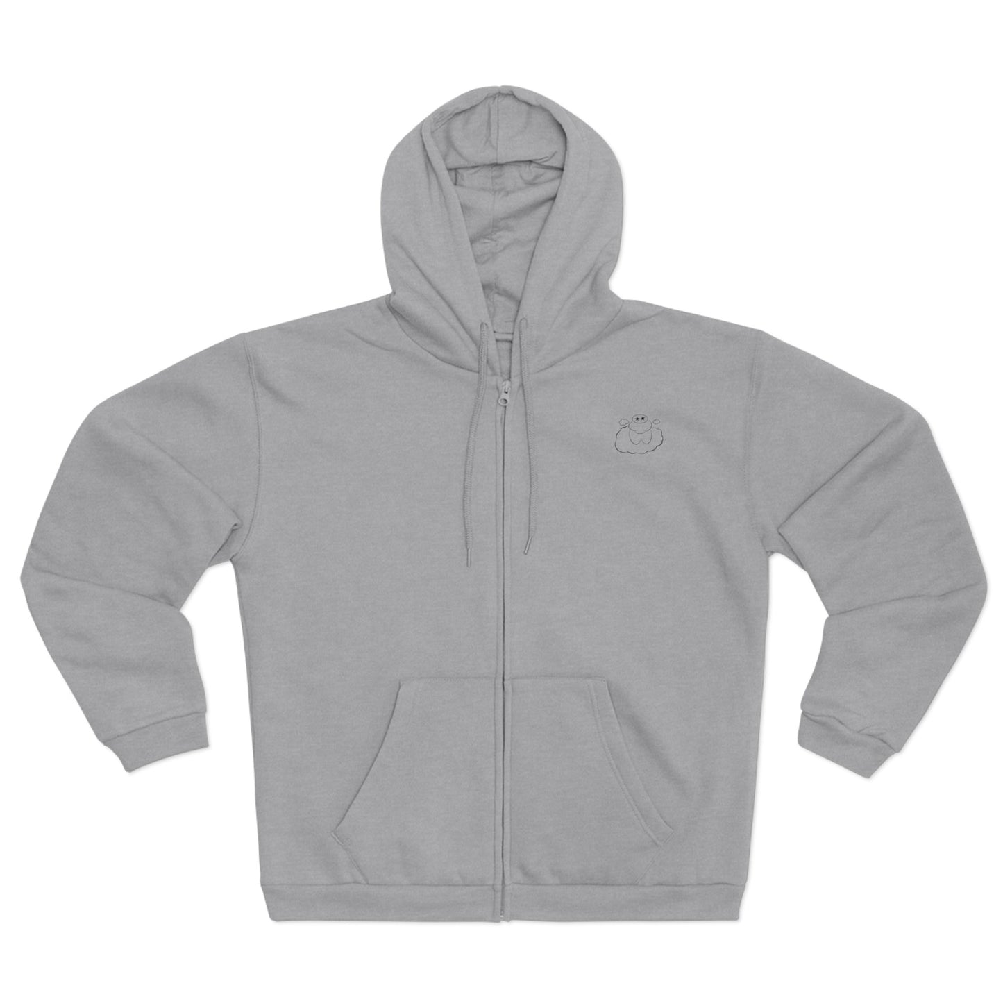 LIGHT GREY GHOST ZIP UP